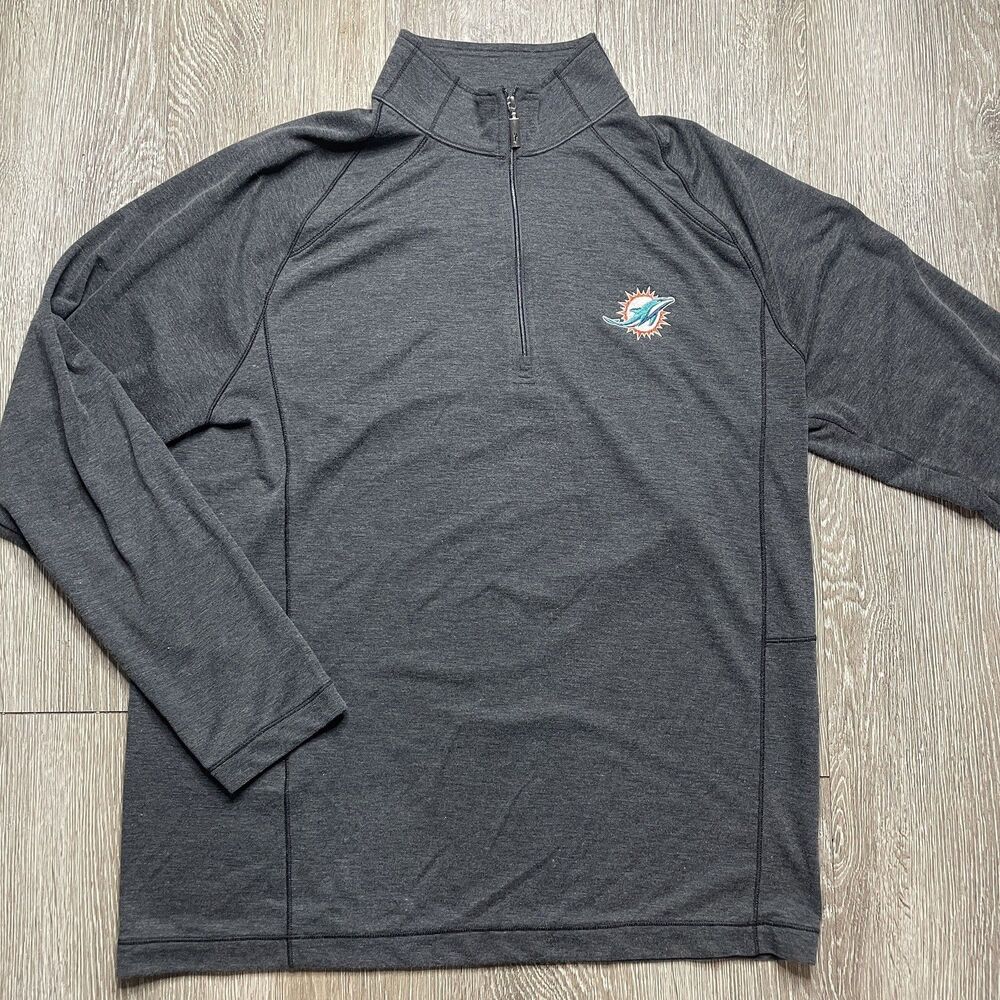 Tommy Bahama Miami Dolphins Sweatshirt Mens Medium Gray 1/4 Zip Pullover